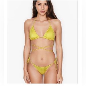 NWT VS Santorini Strappy Wrap Triangle Top & Malibu Side-Tie Bikini Bottom